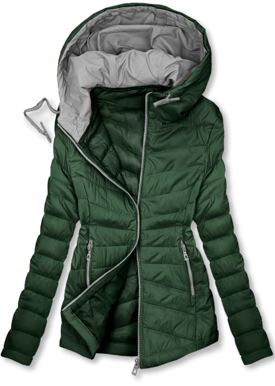 Giacca leggera trapuntata verde scuro
