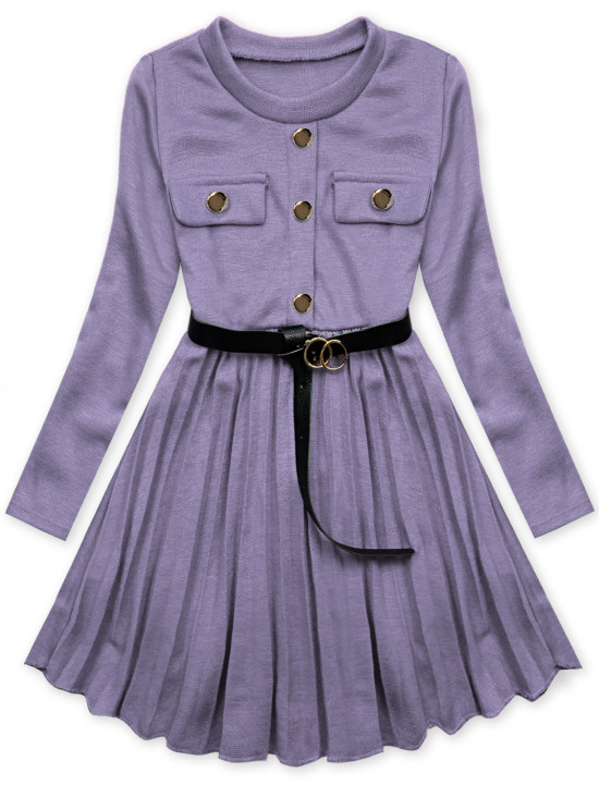 Abito da ragazza viola con cintura
