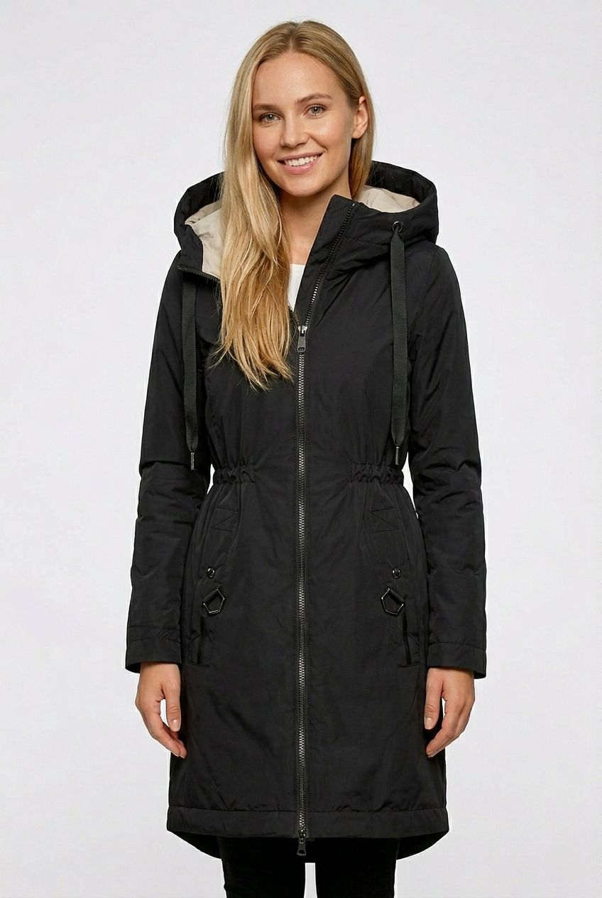 Prijelazna jakna s kapuljačom crna