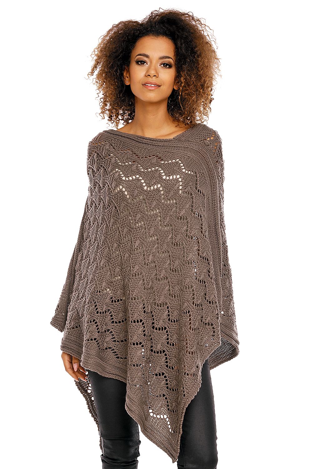 Poncho elegante marrone