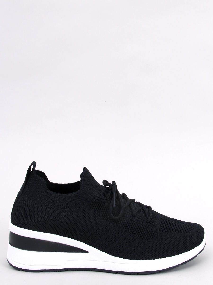 Sneakers sportive nere realizzate in tessuto elastico
