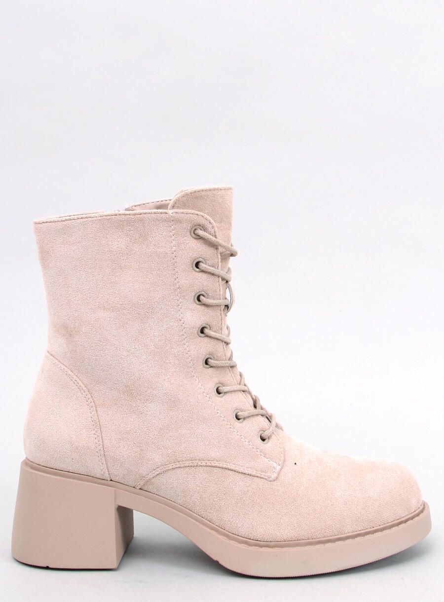 Scarpe con cerniera e allacciatura beige
