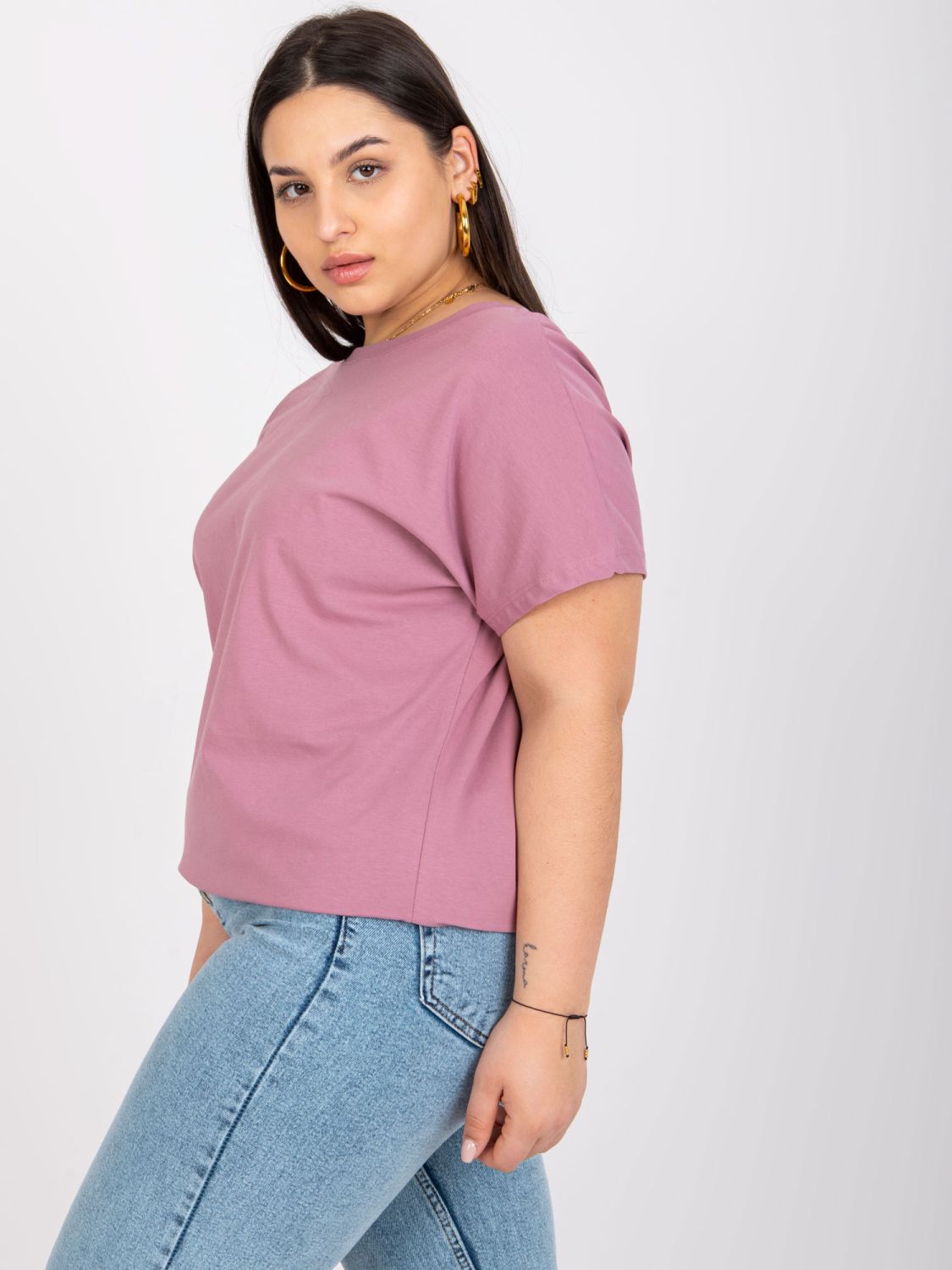 T-shirt rosa plus size in cotone