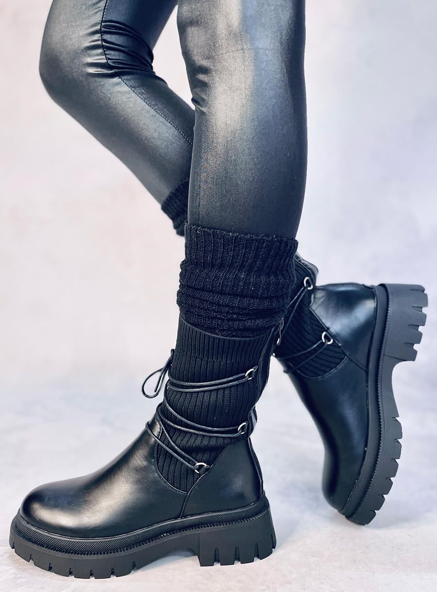 Stivali da donna con tomaia elastica neri