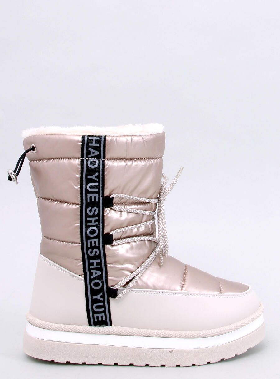 Scarponi da neve invernali con allacciatura beige