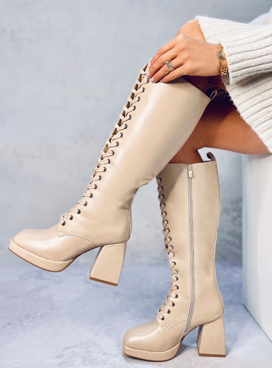 Stivali beige WEDNESDAY