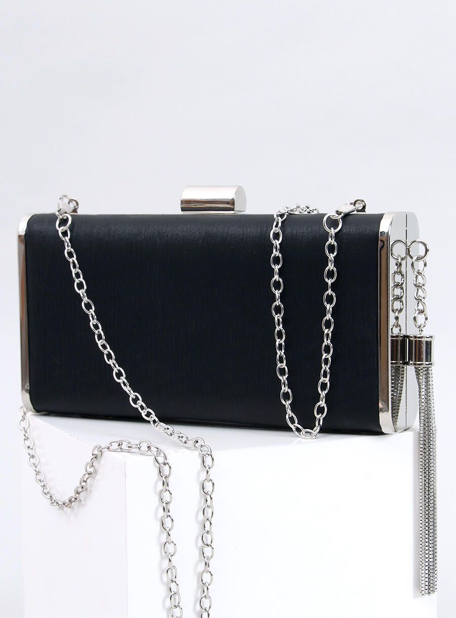 Borsa elegante nera con nappina