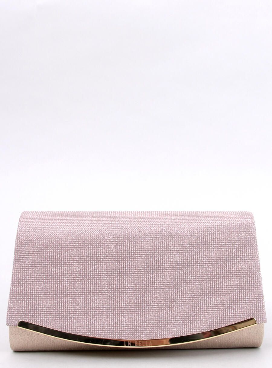 Elegante borsa decorata con zirconi rosa champagne