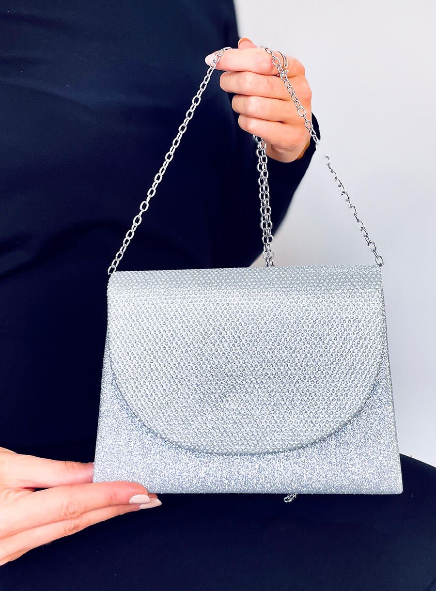 Borsa formale lucida argento