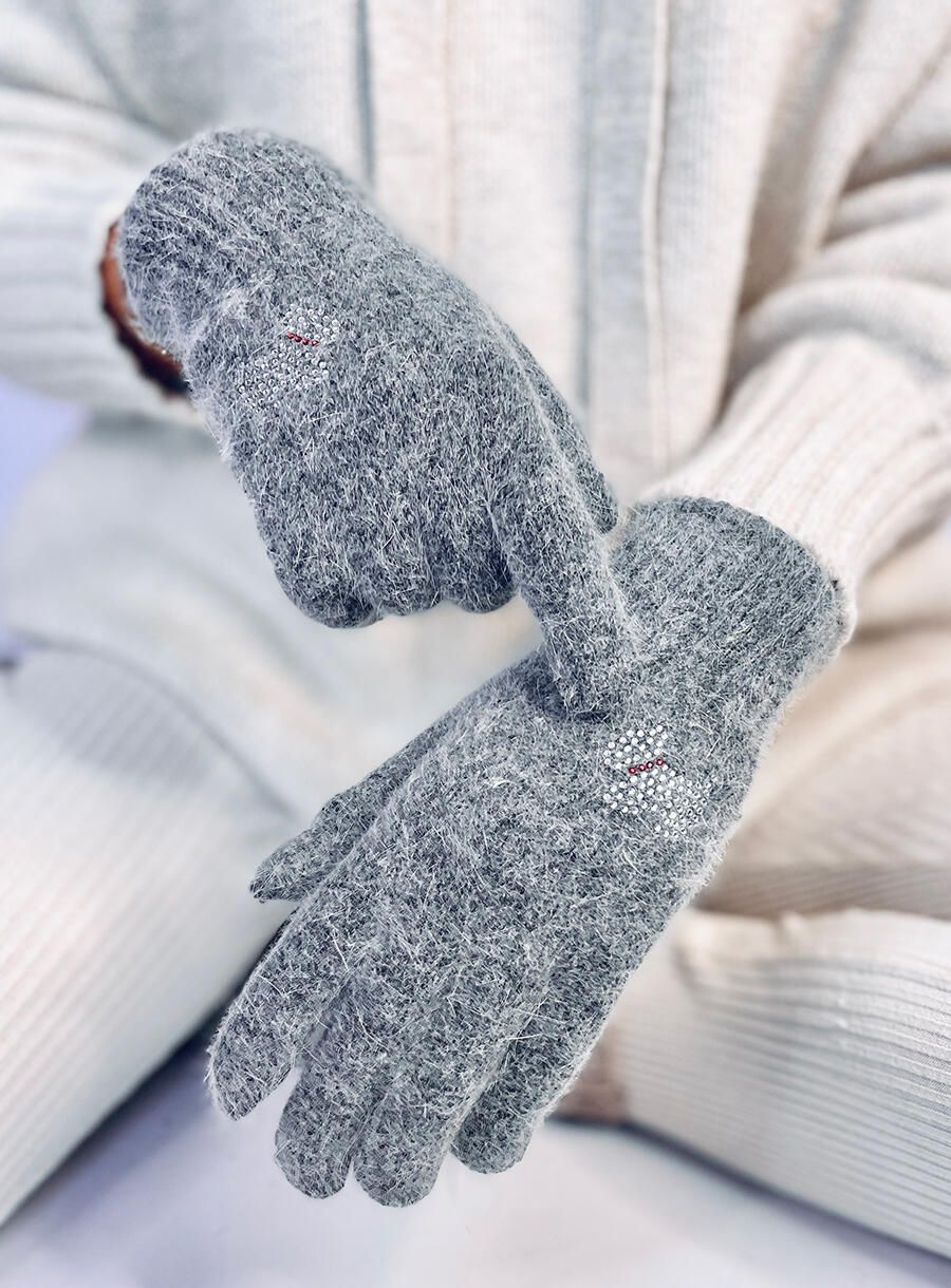 Guanti da donna grigio scuro DOGGY