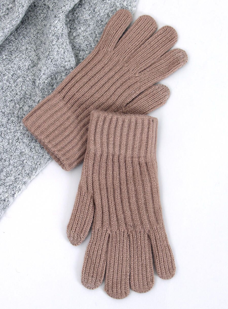 Guanti da donna caldi beige