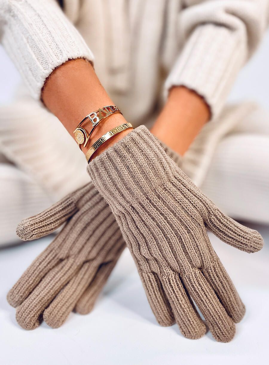 Guanti da donna caldi beige