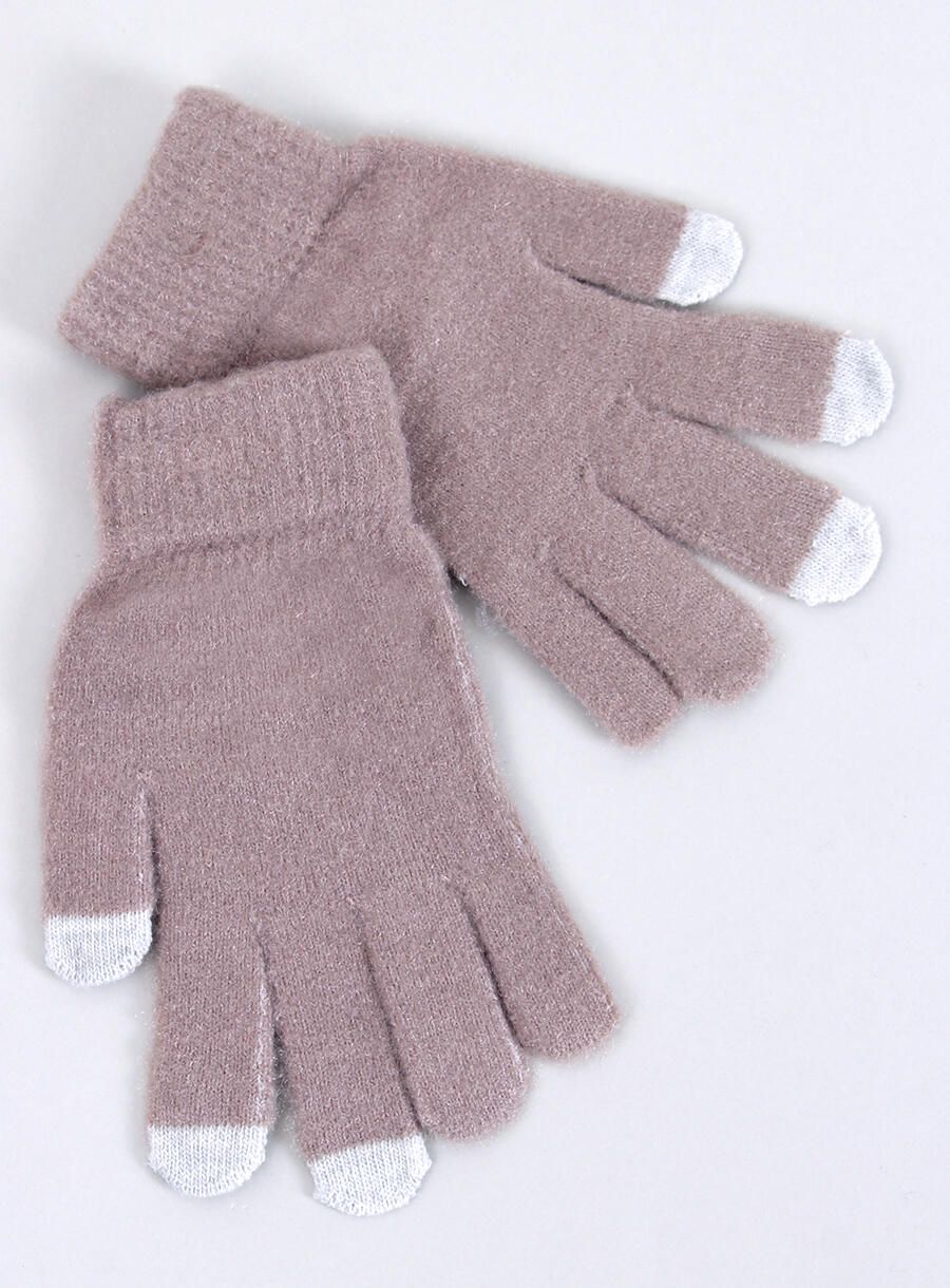 Guanti basic da donna beige