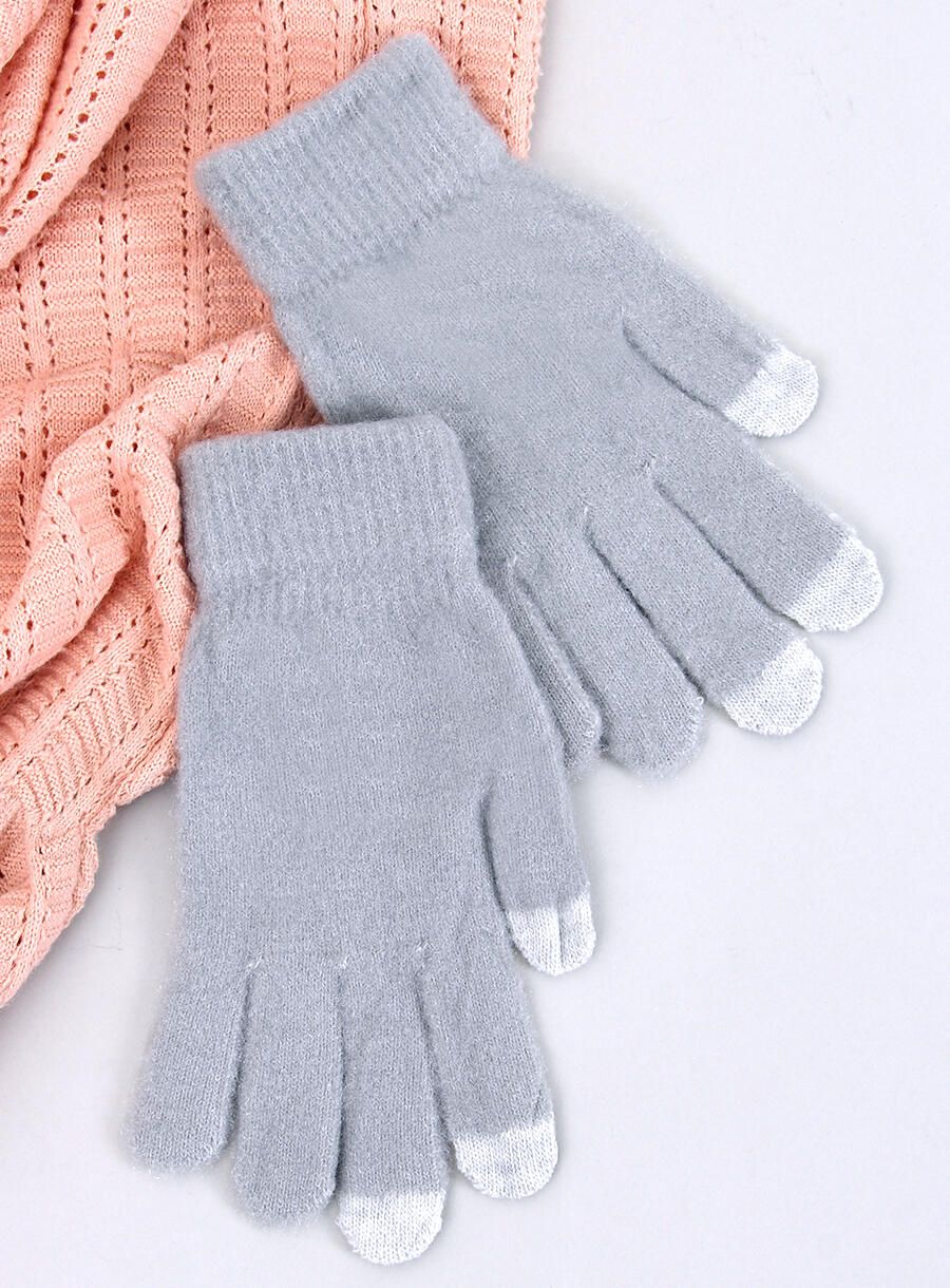 Guanti basic da donna grigio chiaro