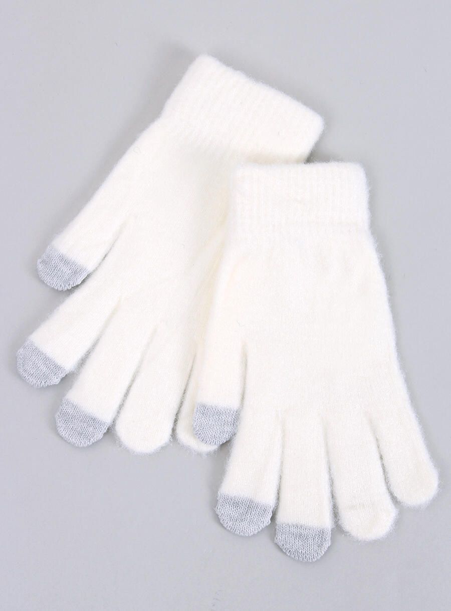 Guanti basic da donna ecru