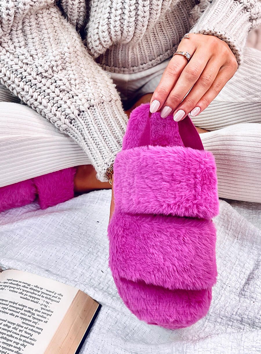 Pantofole rosa fucsia con elastico
