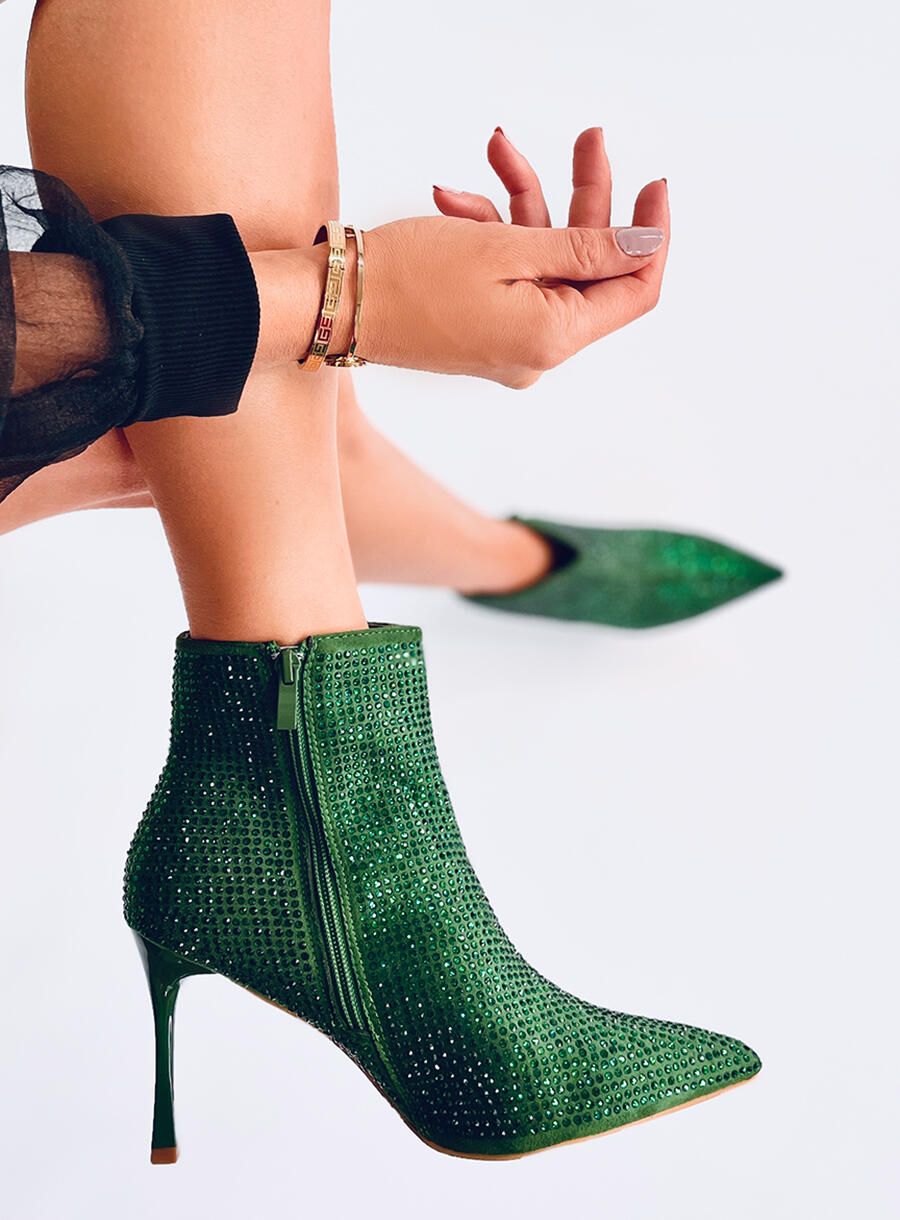 Stivaletti verdi con strass