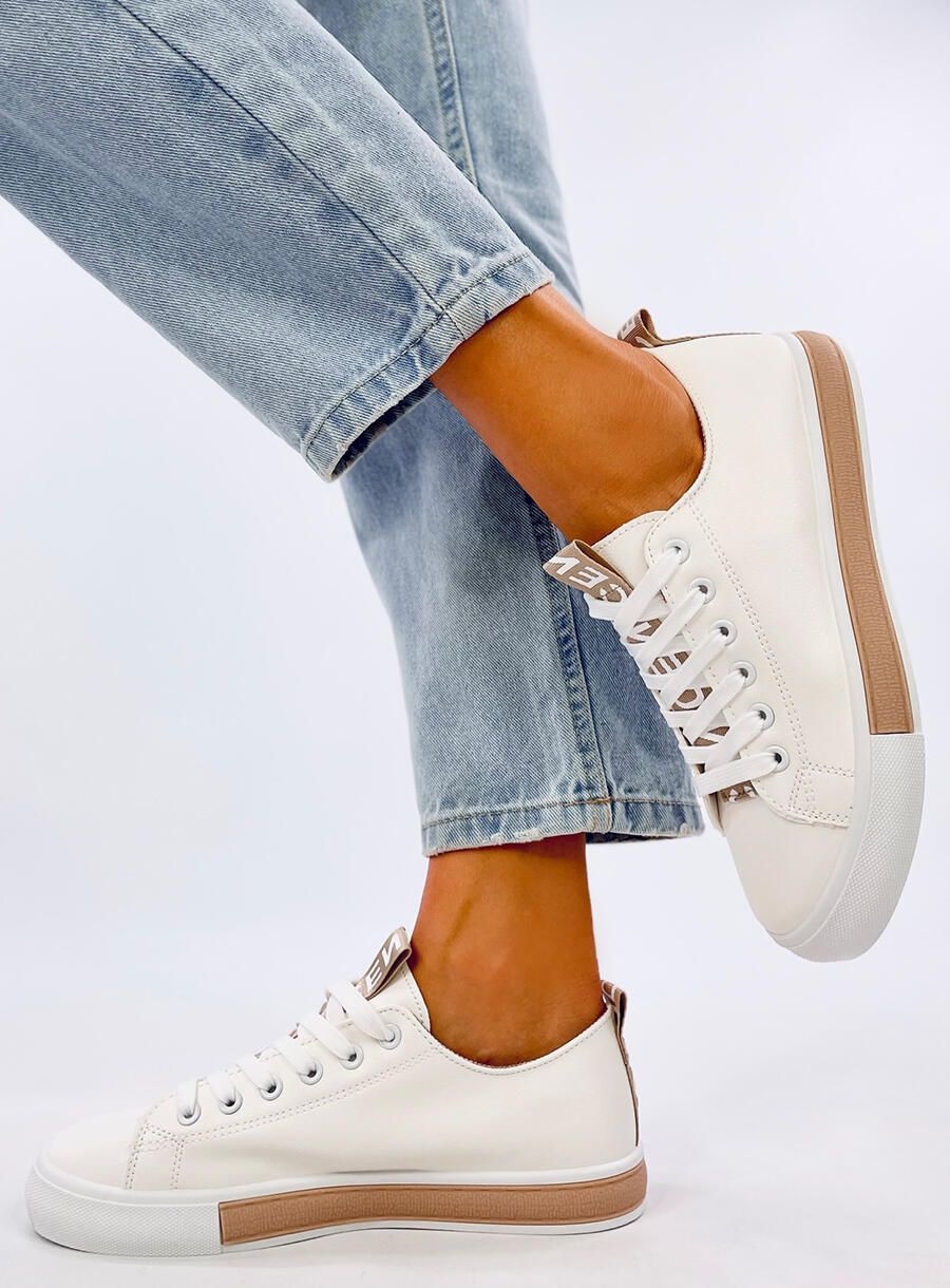 Sneakers in ecopelle CELIA bianco/champagne