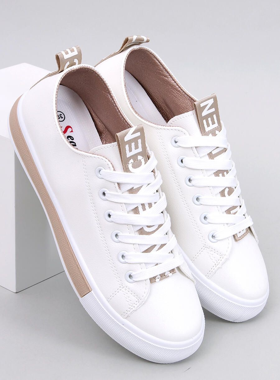 Sneakers in ecopelle CELIA bianco/champagne