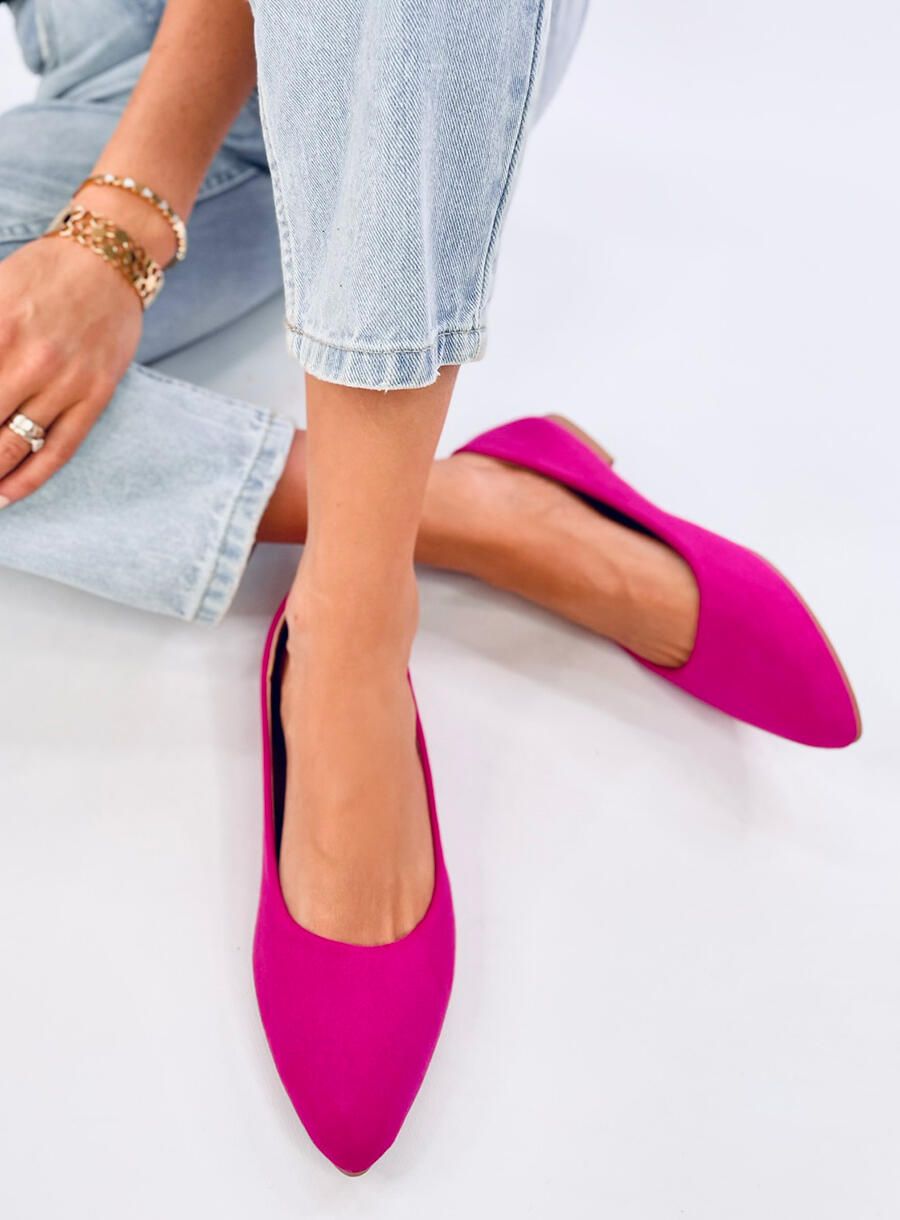 Ballerine fucsia con soletta in pelle