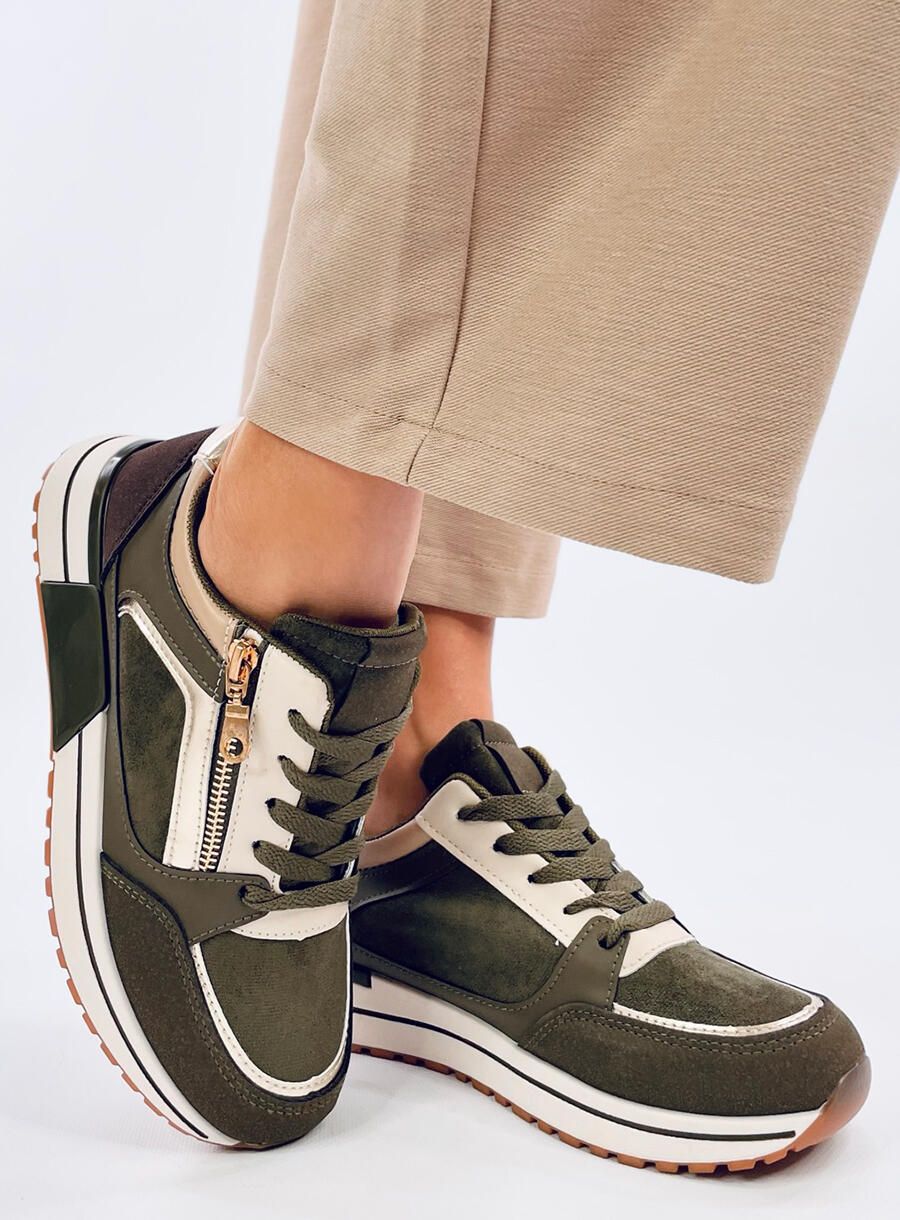 Scarpe sportive da donna color kaki