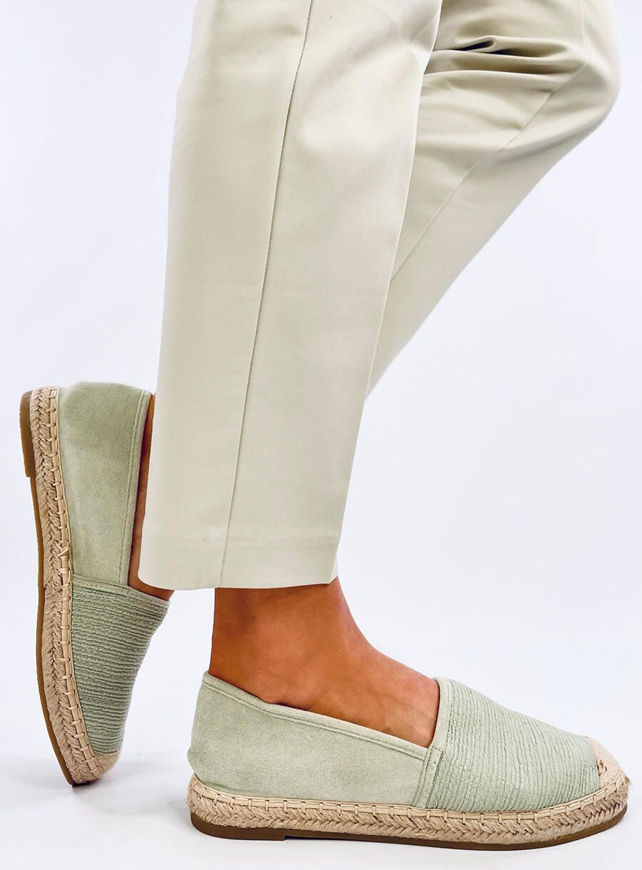 Espadrillas di tela verde chiaro