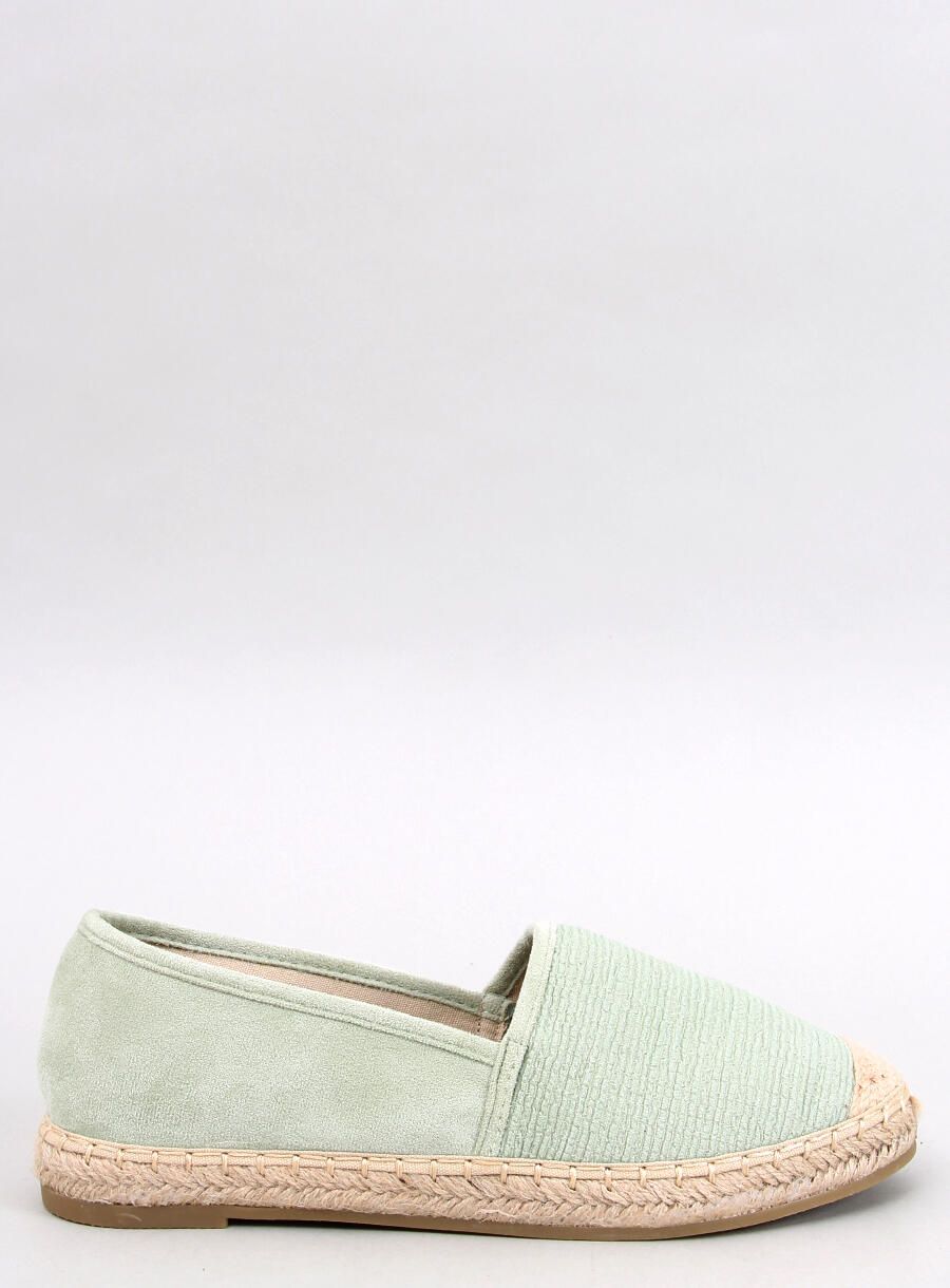 Espadrillas di tela verde chiaro