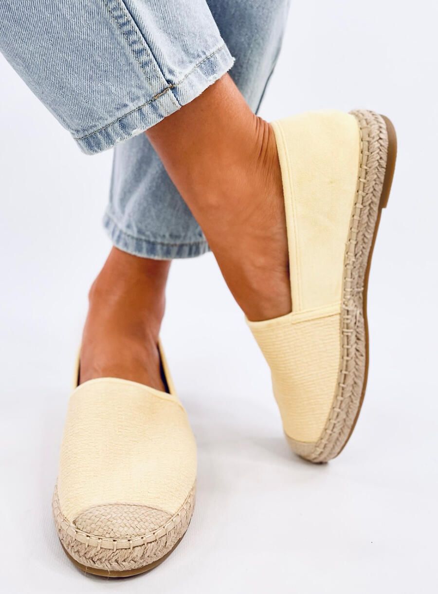 Espadrillas di tela giallo chiaro