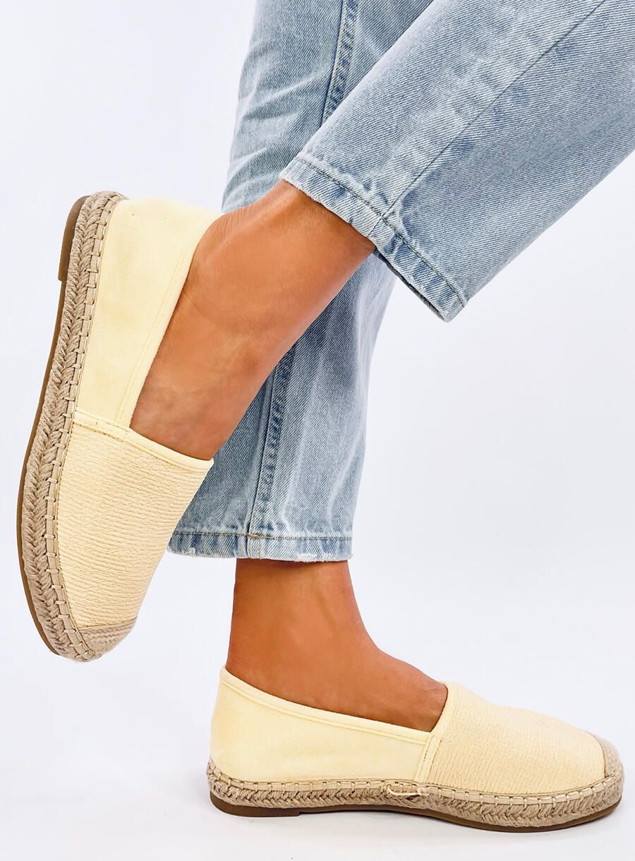 Espadrillas di tela giallo chiaro