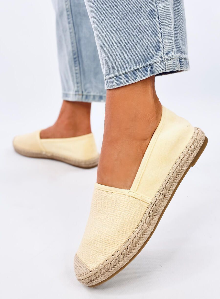 Espadrillas di tela giallo chiaro