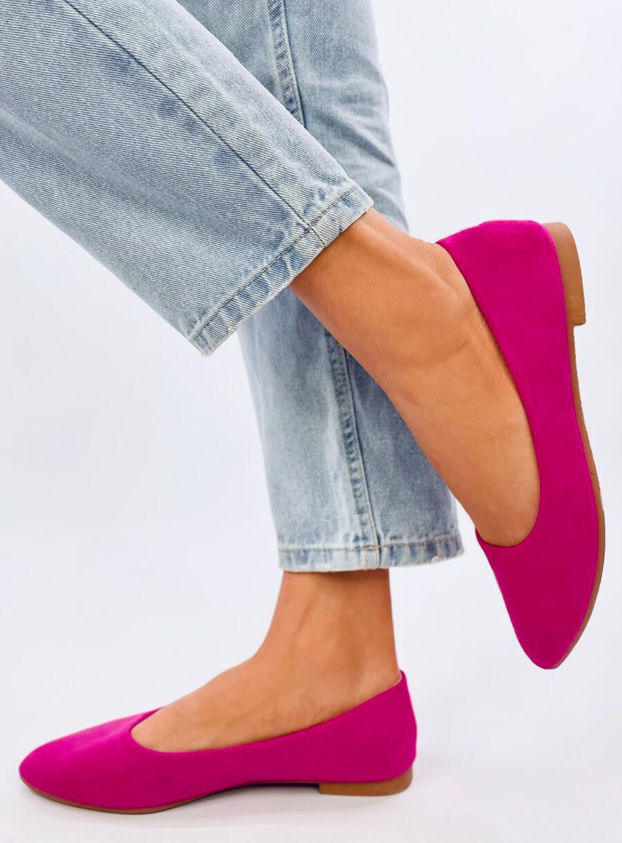 Ballerine fucsia con soletta in pelle