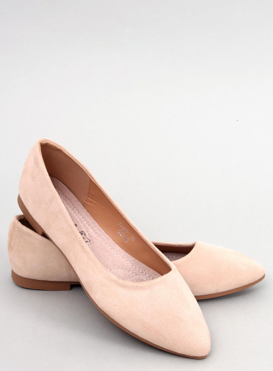 Ballerine beige con soletta in pelle