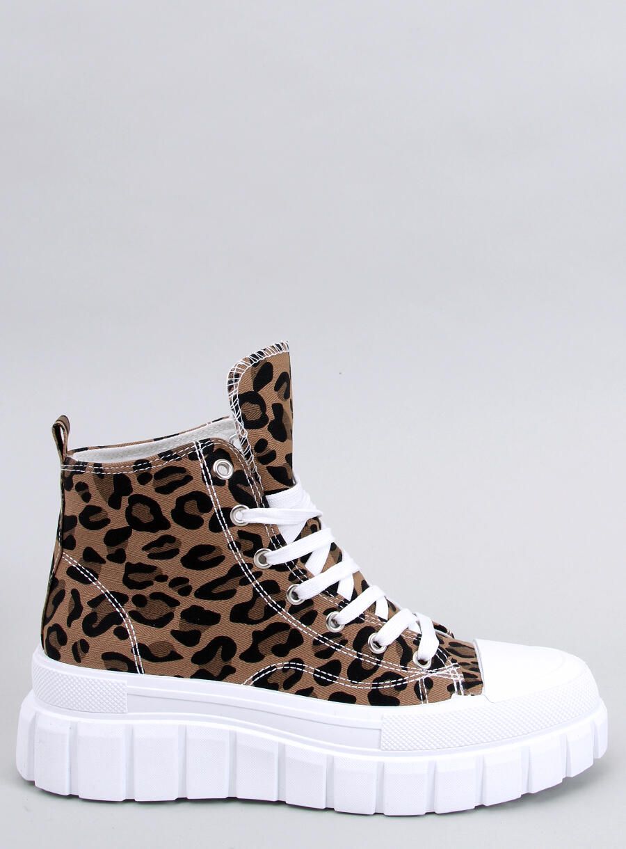 Sneakers platform con stampa leopardata