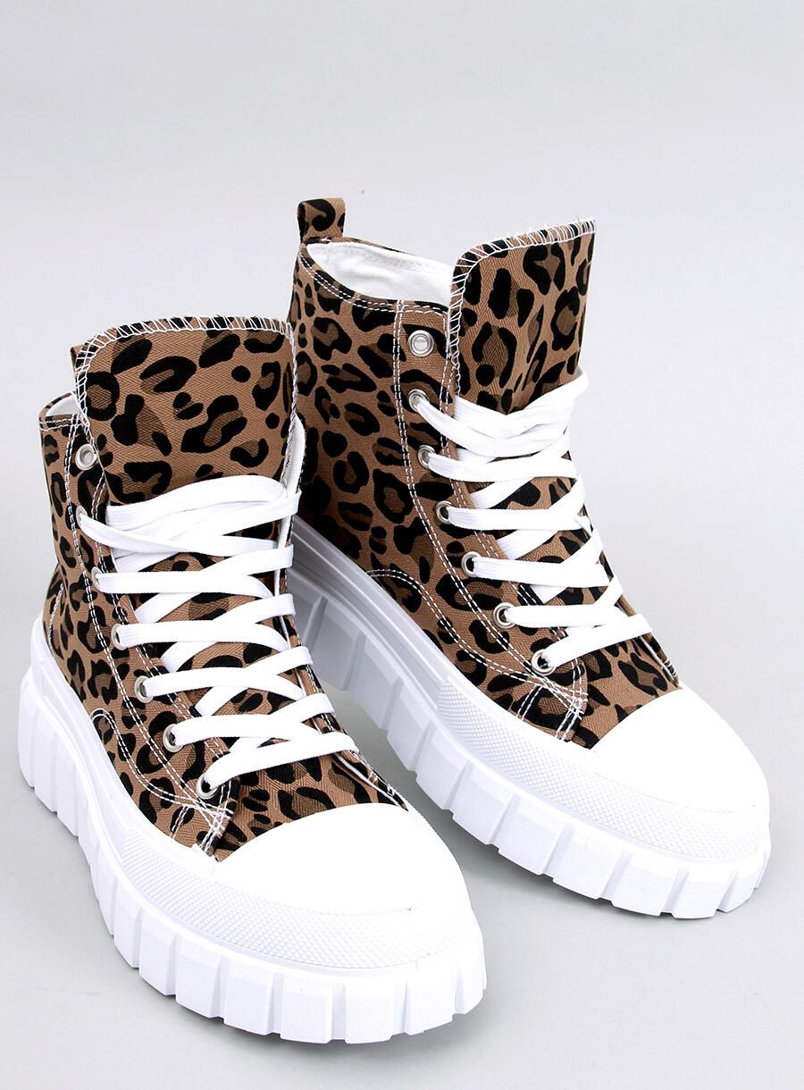 Sneakers platform con stampa leopardata