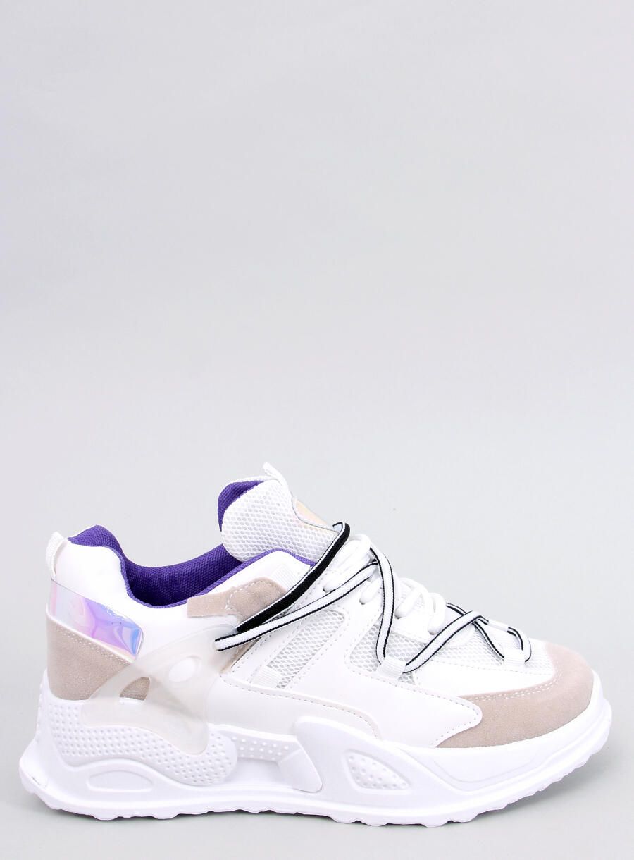 Sneakers bianche con suola alta