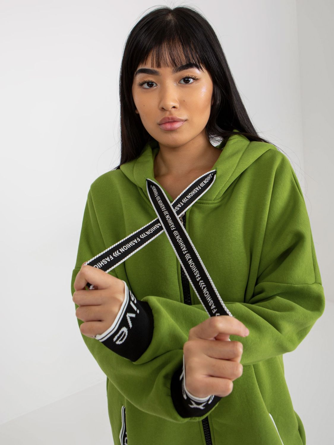 Felpa lunga verde chiaro in cotone Mayar