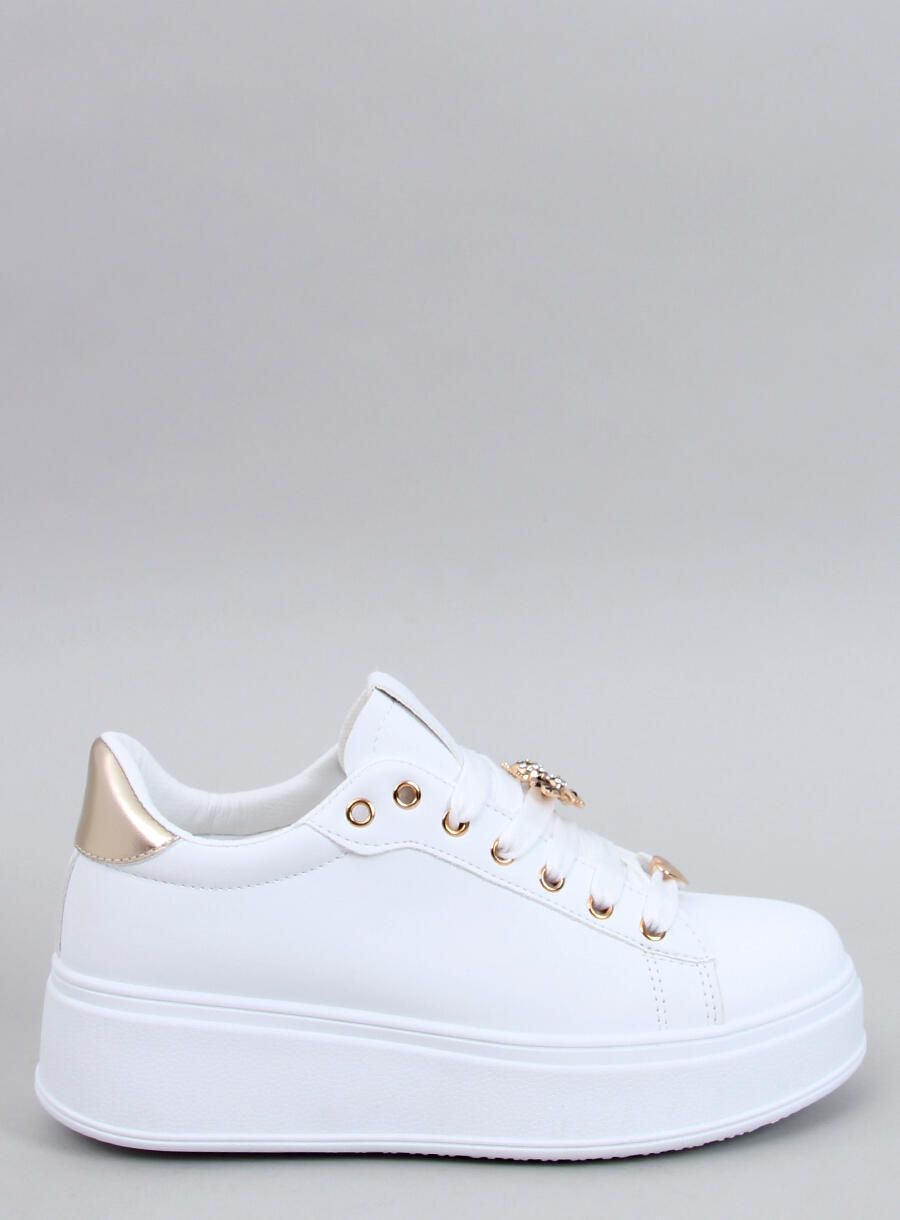 Sneakers platform bianche/oro