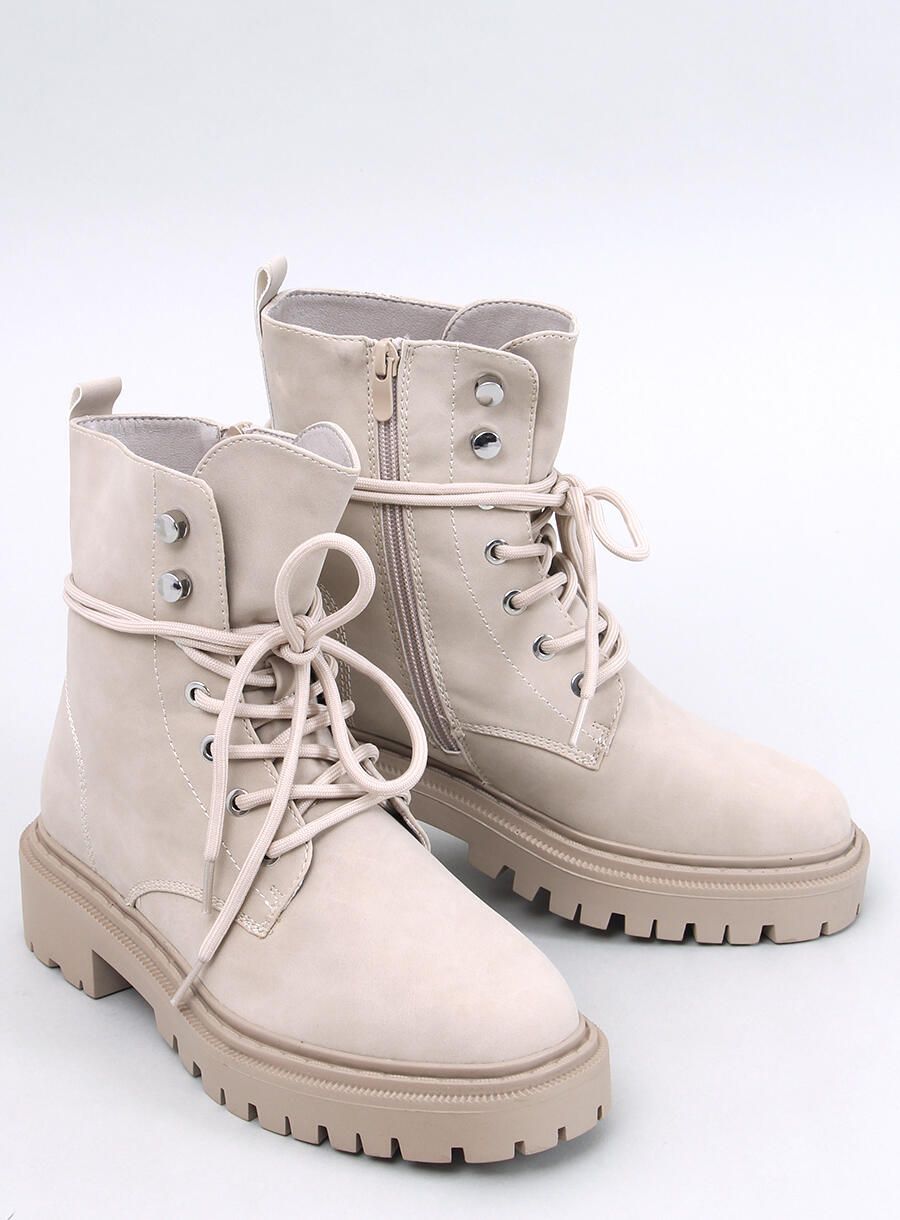 Stivaletti stringati EMMA beige