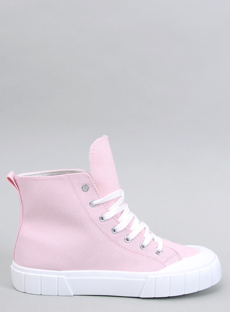 Sneakers alla caviglia in tela rosa chiaro