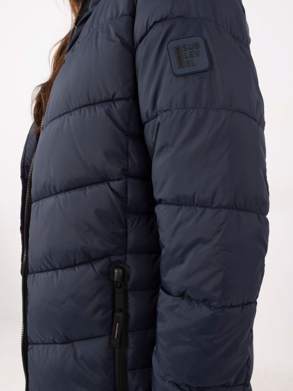Cappotto da donna trapuntato in blu navy