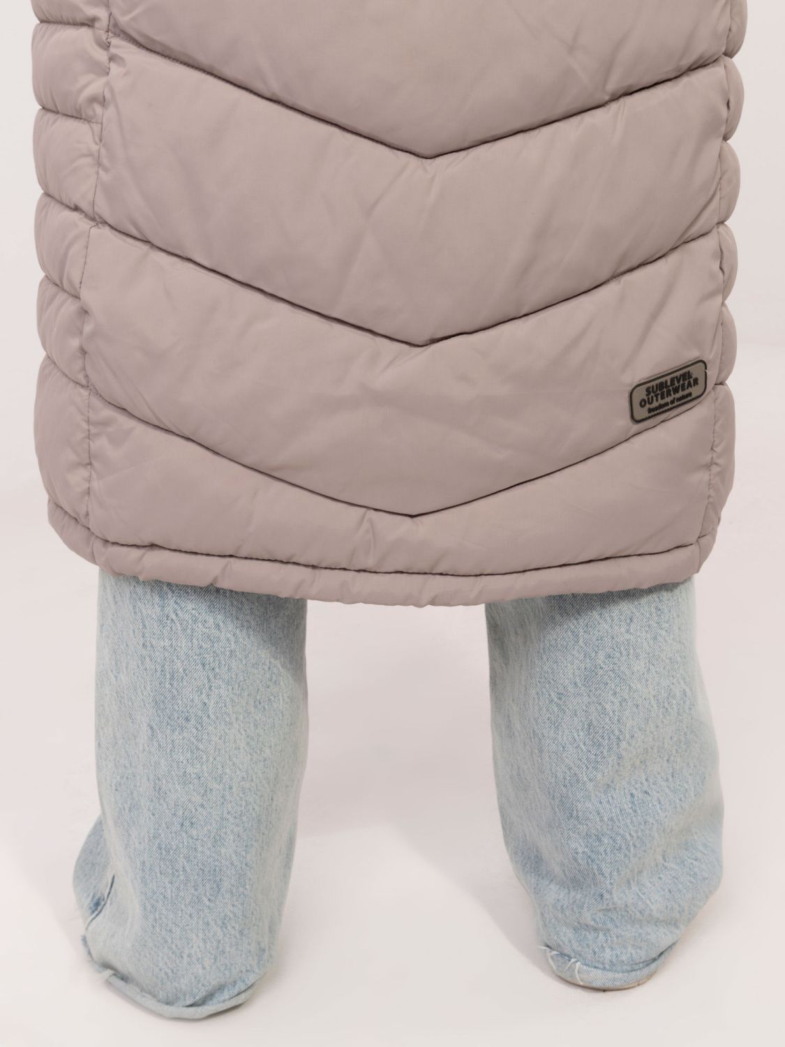 Cappotto lungo beige con fodera
