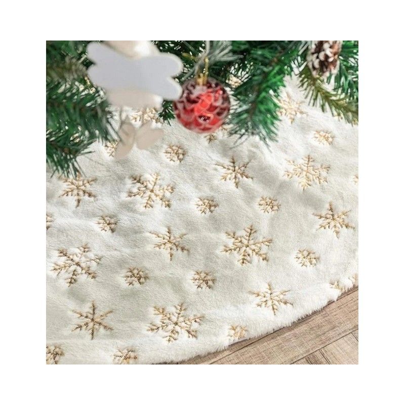 Tappeto sotto l'albero di Natale stelle bianche/dorate