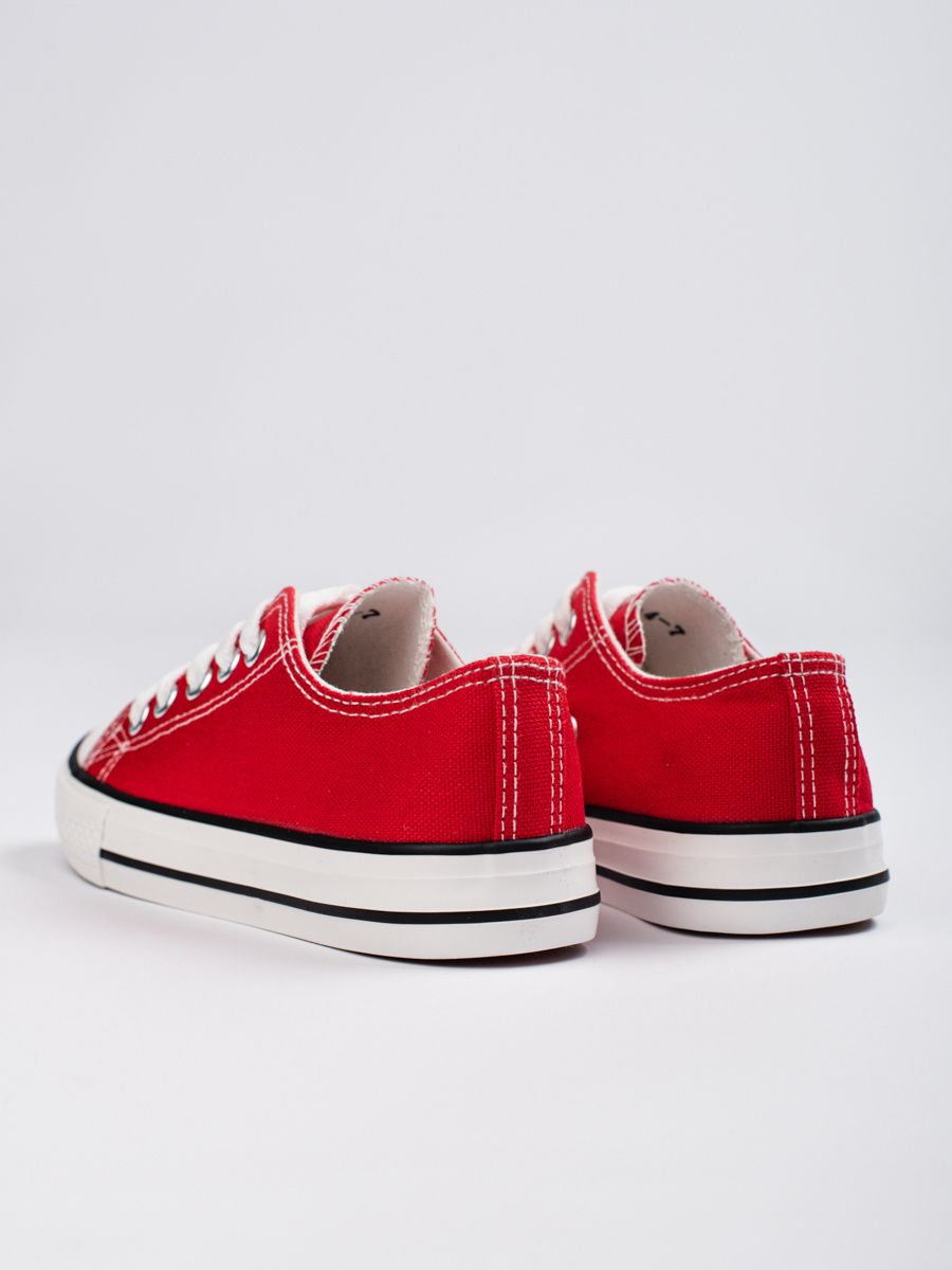 Sneakers classiche per bambini con allacciatura rosse