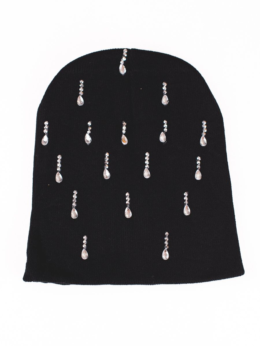 Berretto da donna nero con decorazioni