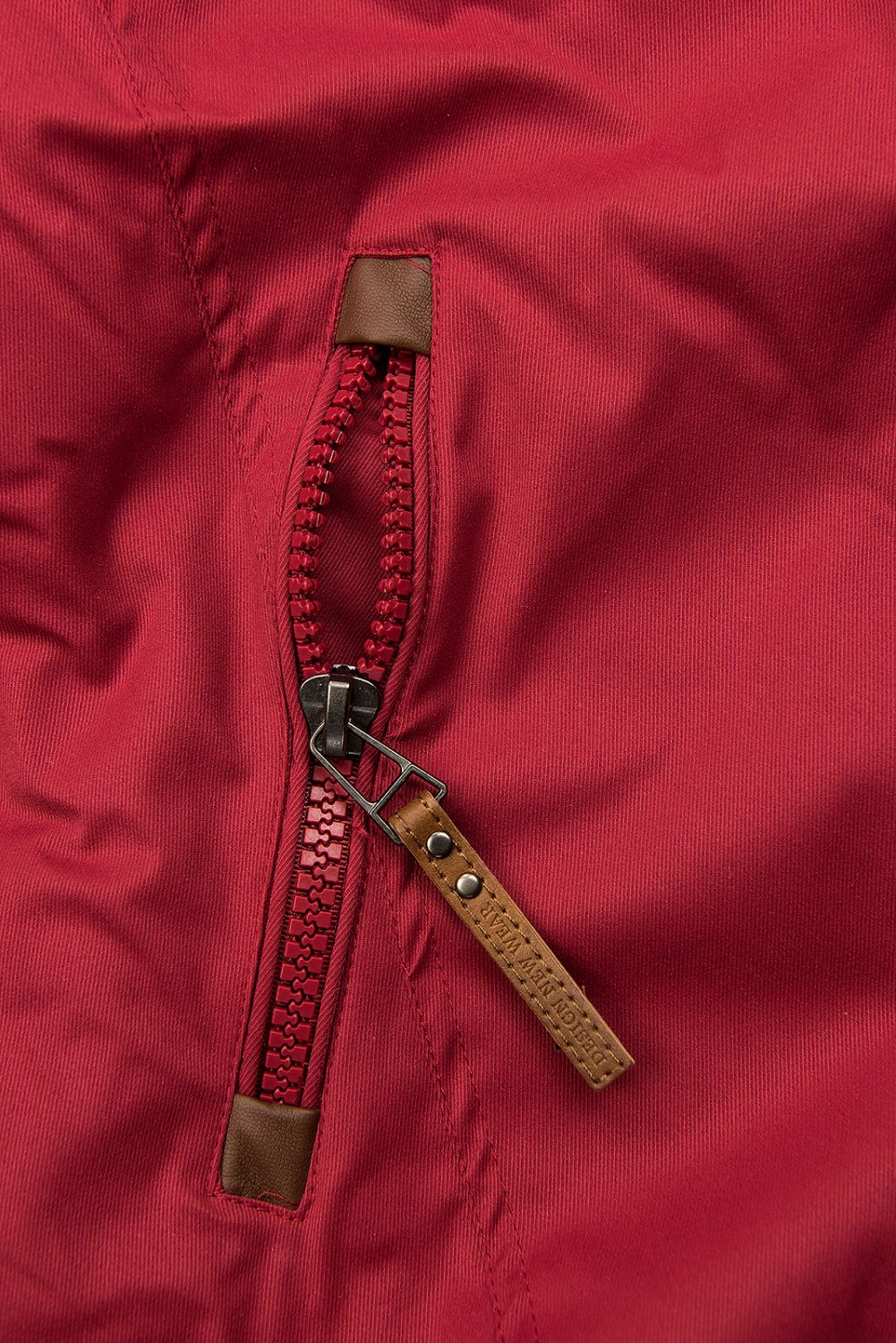 Parka invernale rosso bordeaux-grigio