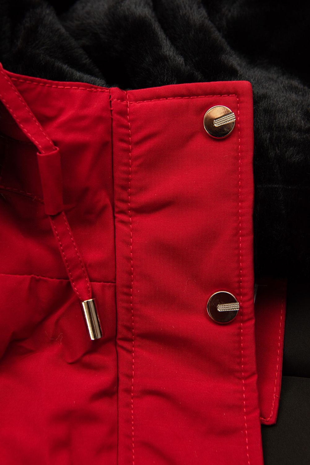 Parka invernale classico rosso/nero