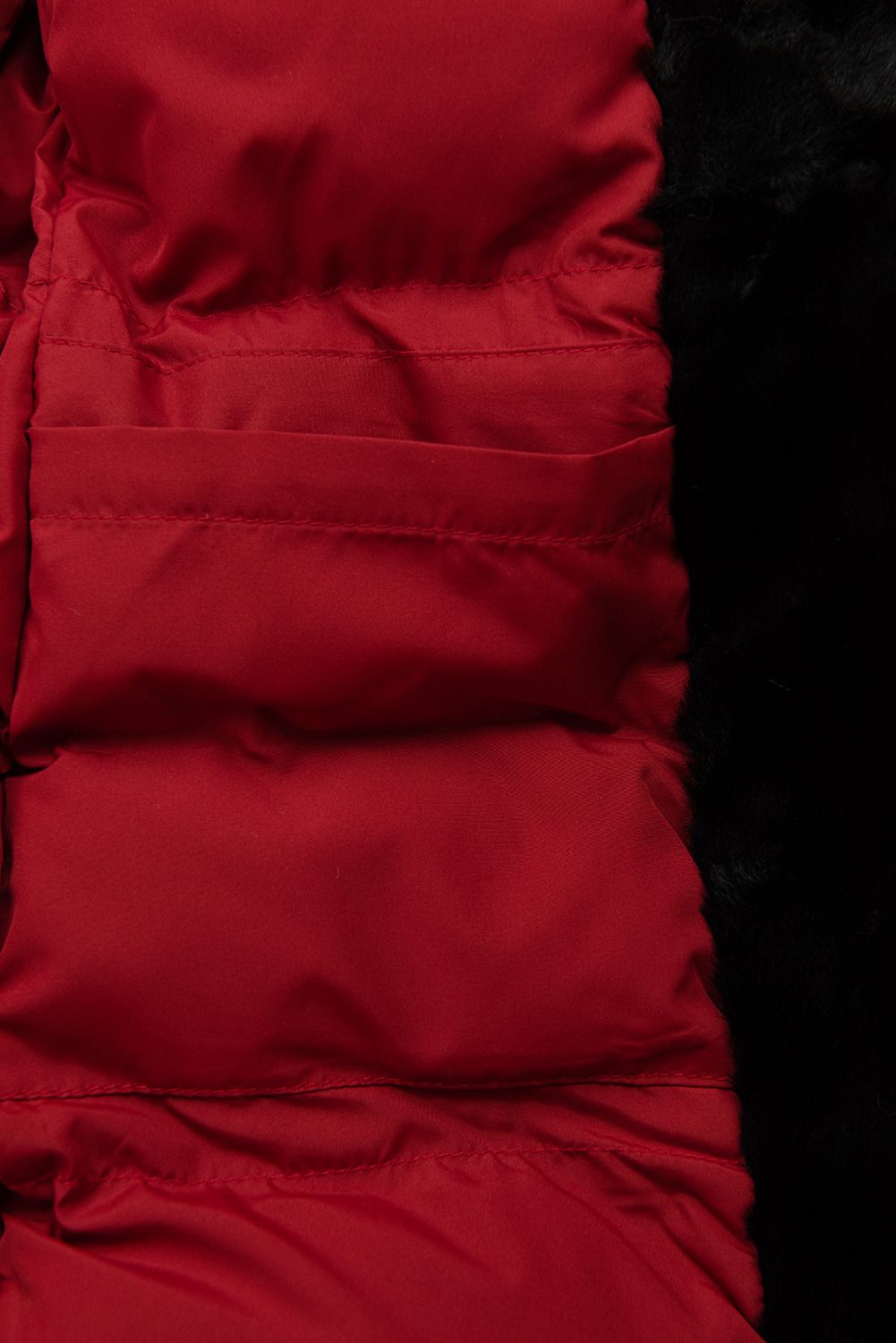 Parka invernale classico nero/rosso
