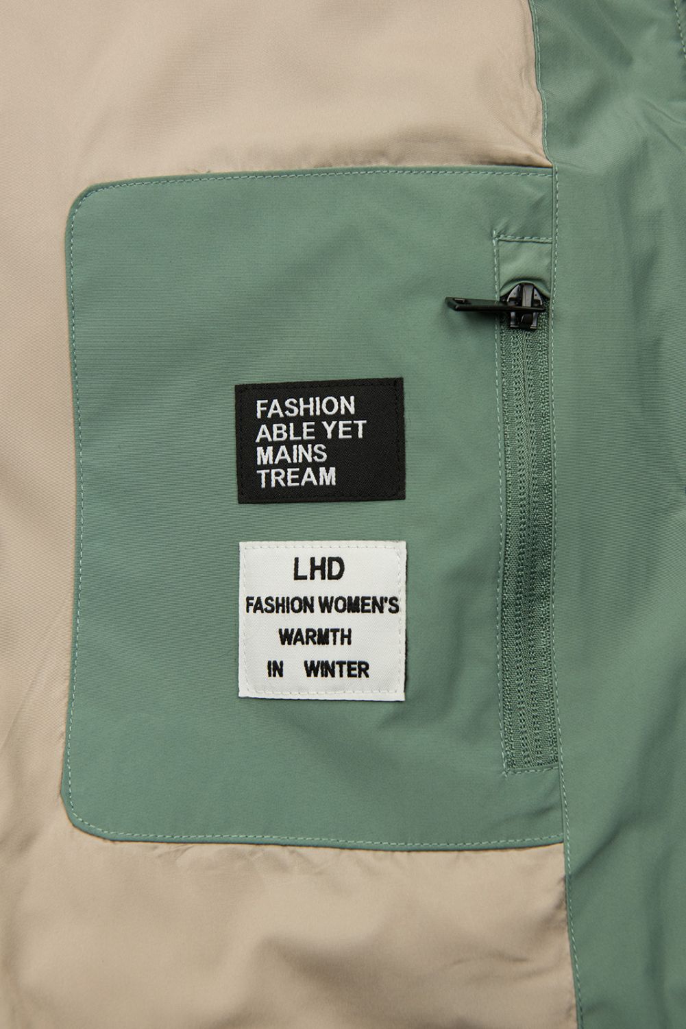 Giacca verde menta estesa per autunno/inverno SPORTY