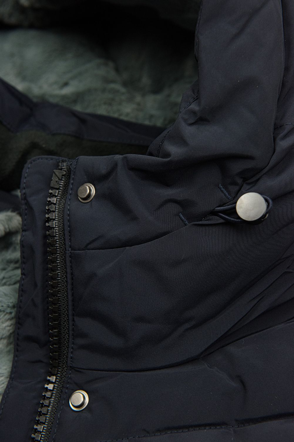 Giacca invernale blu scuro con cintura