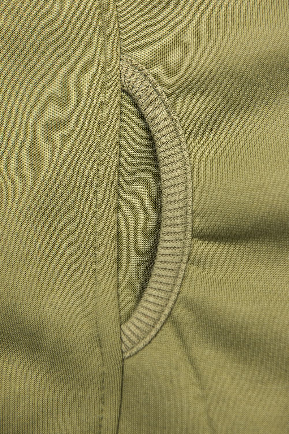 Felpa estesa kaki con cerniera